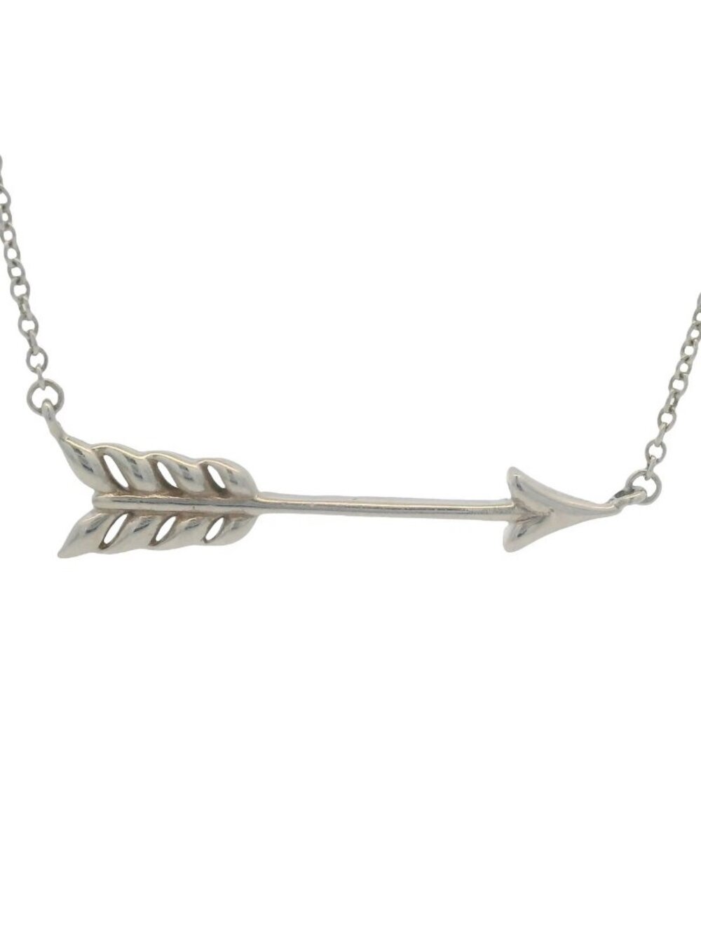 Tiffany & Co Retired Rare 925 Sterling Silver Rubedo Metal Arrow Necklace 18"